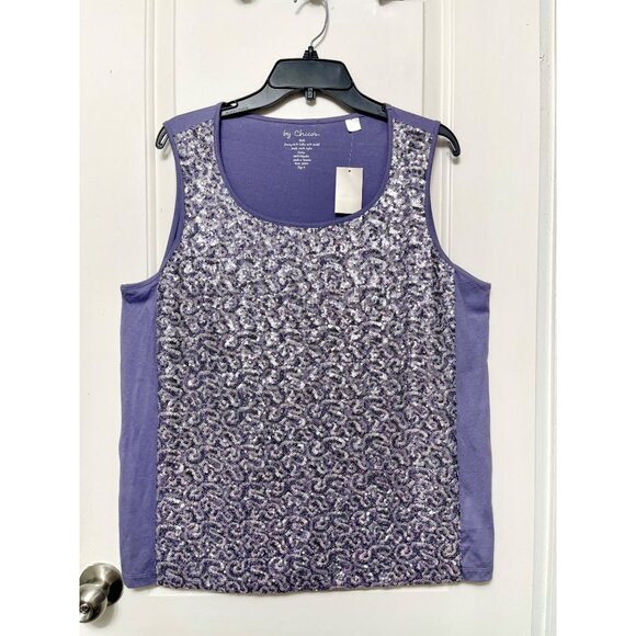 By Chicos Shimmering Lavender Sequin Tank Top in Lavander Size 3 / US XL - Picture 9 of 9